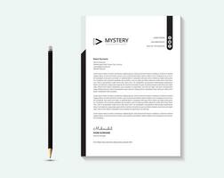 Black Creative and Clean Letterhead. Corporate modern Letterhead design template. vector