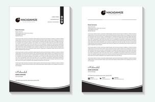 Black Creative and Clean Letterhead. Business with Corporate modern Letterhead design template. vector