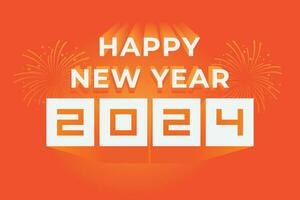 contento nuevo año 2024 cuadrado modelo con 3d colgando número, contento nuevo año, nuevo año, nuevo año 2024, 2024, 2025 vector