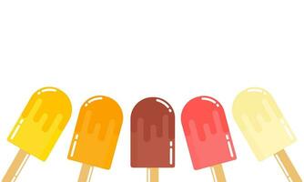 colorful ice cream background on white background vector