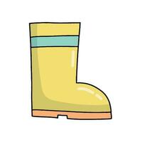 hand drawn isolated yellow boot vector