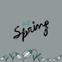 Hello spring with little flowers .background, greeting card, invitation, background, poster vector