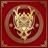 tradicional oro chino continuar diseño vector