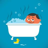 Bathtub Relaxation Cartoon vector