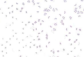 Light Purple vector texture with musical notes.