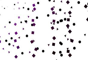 plantilla de vector púrpura claro con cristales, círculos, cuadrados.
