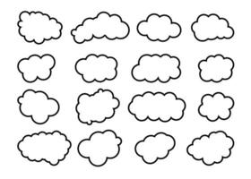 Cloud set isolated on white background. Vector illustration