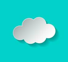 Paper clouds on blue background. Floating clouds. Vector illustration