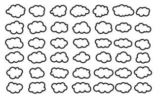 Cloud set isolated on white background. Vector illustration