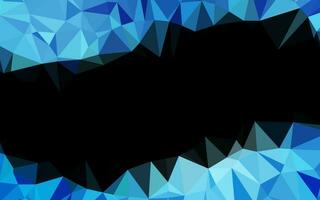 Dark BLUE vector shining triangular background.