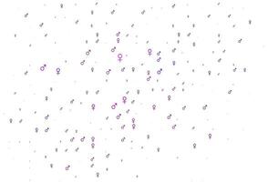 plantilla vectorial de color púrpura claro con símbolos de hombre y mujer. vector