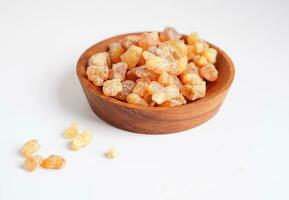 Frankincense or olibanum aromatic resin used in incense and perfumes. photo