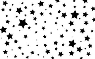 Abstract pattern with black stars of different size on white background. Vector illustration