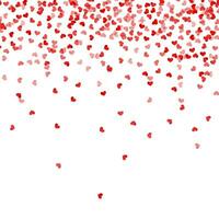 Random falling hearts confetti. Valentines day background. Vector illustration