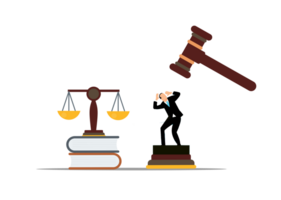 businessman and scales of justice on transparent background png