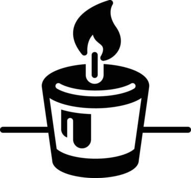 Solid icon for candle vector