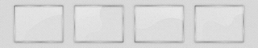 Glass plate in rectangle frame vector