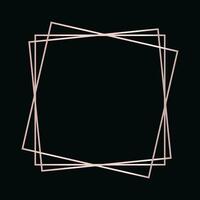 Rose gold geometric polygonal frame vector
