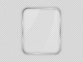 Glass plate in rounded vertical frame vector