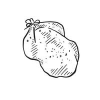 A line drawn sketch of a cooked turkey. A very simple hand drawn doodle with line shading. vector