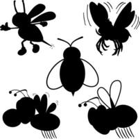 Bee Silhouette Vector on white background