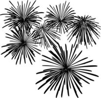 Fireworks Silhouette Vector on white background