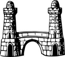 Castle Silhouette Vector on white background