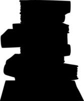 Book Stack Silhouette Vector on white background