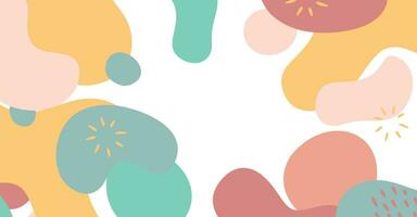 Abstract background various shapes and doodle objects pastel color vector