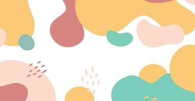 Abstract background various shapes and doodle objects pastel color vector