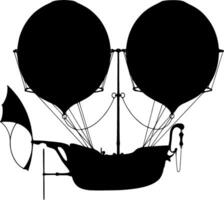 Hot Air Ballon  Silhouette Vector on white background