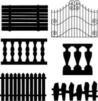 Fence Silhouette Vector on white background
