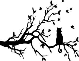 Cat Silhouette Vector on white background