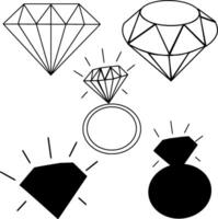 Diamond Silhouette Vector on white background