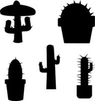 Cactus Silhouette Vector on white background