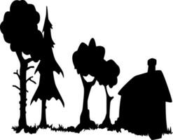 House Silhouette Vector on white background