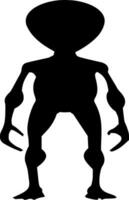 Alien Silhouette Vector on white background