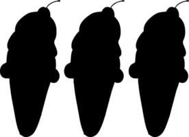 Ice Cream Silhouette Vector on white background