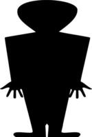 Alien Silhouette Vector on white background