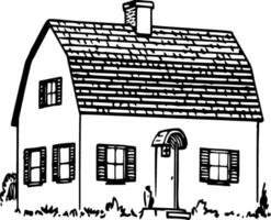 House Silhouette Vector on white background