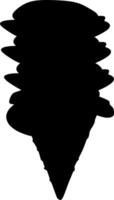 Ice Cream Silhouette Vector on white background