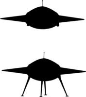 Spaceship Silhouette Vector on white background