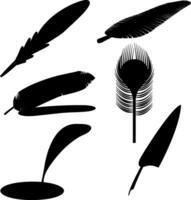 Feathers Silhouette Vector on white background