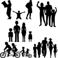 Family Silhouette Vector on white background