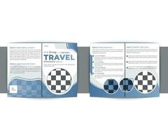 Travel and tourism brochure template design or bifold brochure design, or multipage brochure template design vector