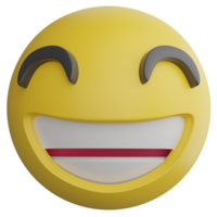 Smile emoji clipart flat design icon isolated on transparent background, 3D render emoji and emoticon concept png