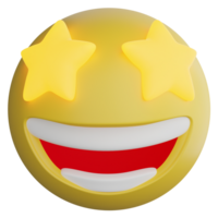 Neon eye smile emoji clipart flat design icon isolated on transparent background, 3D render emoji and emoticon concept png