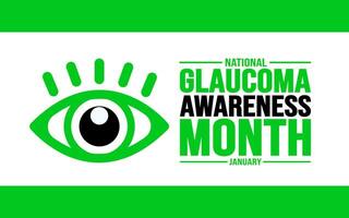 January is Glaucoma Awareness Month background template. Holiday concept. background, banner, placard, card, and poster design template with text inscription and standard color. vector illustration.