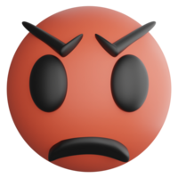 boos emoji clip art vlak ontwerp icoon geïsoleerd Aan transparant achtergrond, 3d geven emoji en emoticon concept png