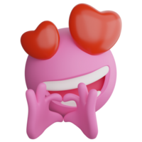 liefde emoji clip art vlak ontwerp icoon geïsoleerd Aan transparant achtergrond, 3d geven emoji en emoticon concept png